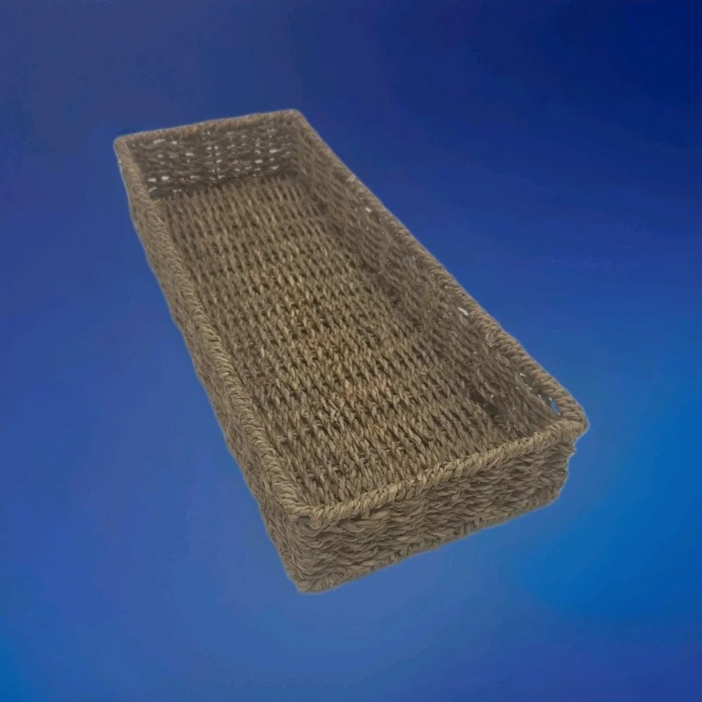 Natural Seagrass Storage Baskets, Rectangle Tray, Container, Toilet Top Tray
